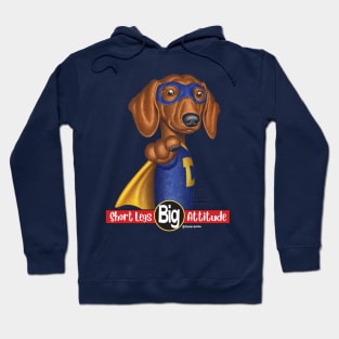 Super Hero Dachshund wearing Mask Hoodie